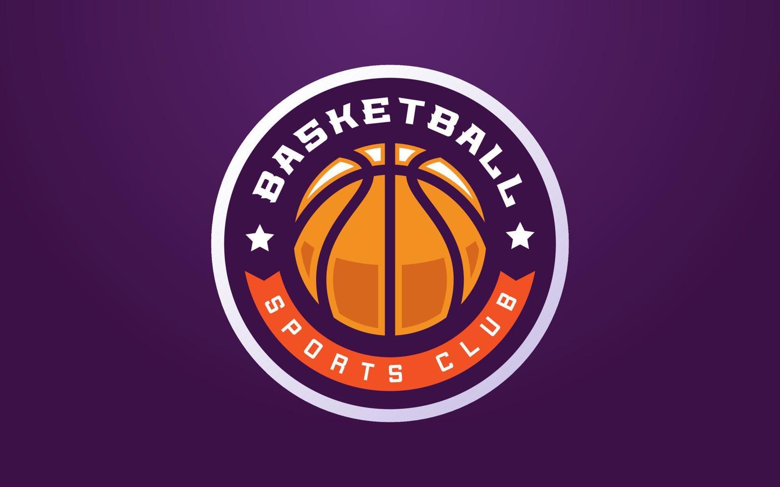 modello di logo del club di basket per squadra sportiva o torneo vettore