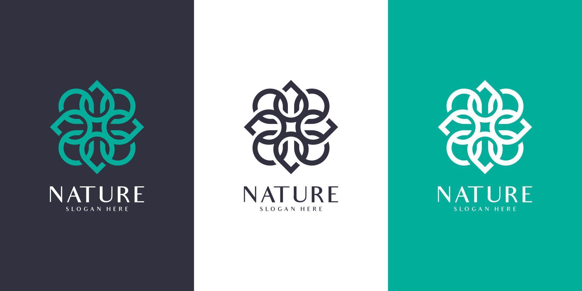 vettore premium del logo del fiore della natura