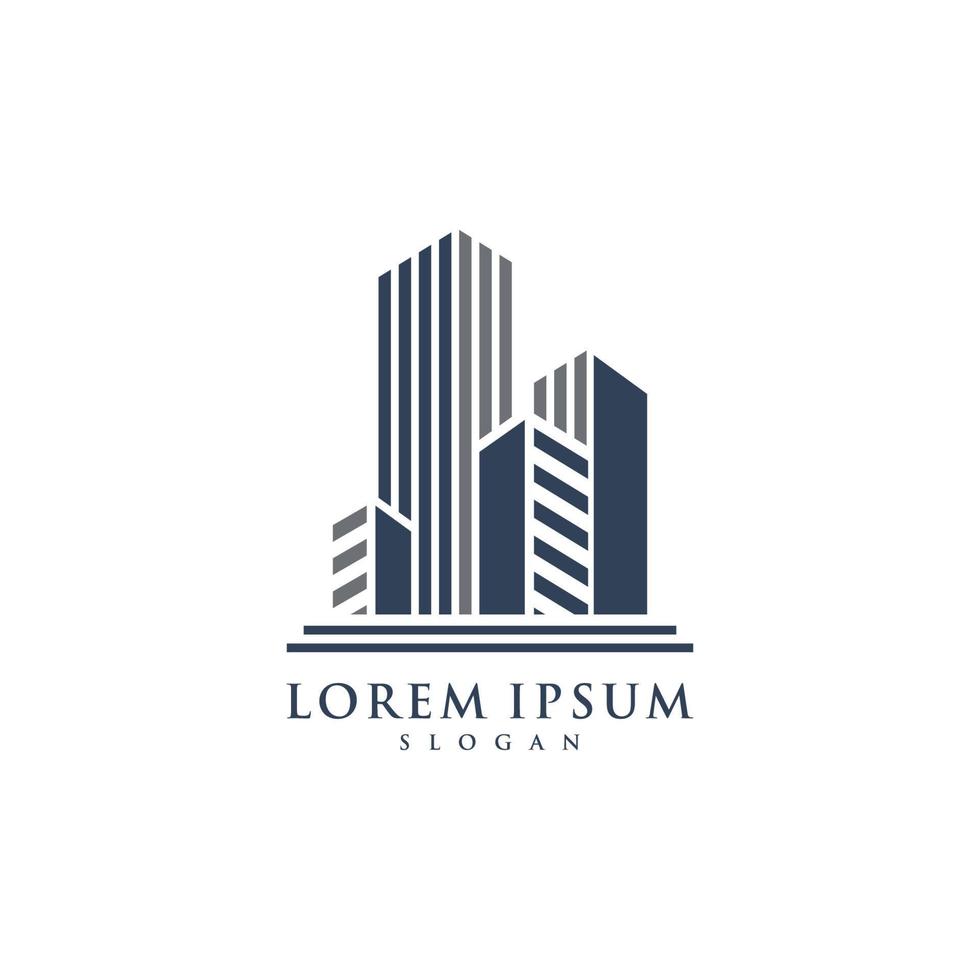 logo colorato isolato dell'agenzia immobiliare, logotipo della casa su bianco, icona del concetto di casa, illustrazione vettoriale dei grattacieli