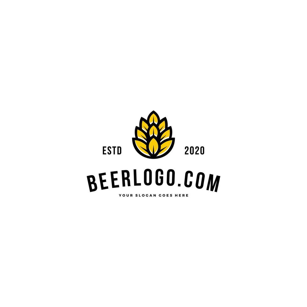 vettore premium del logo dell'emblema della birra