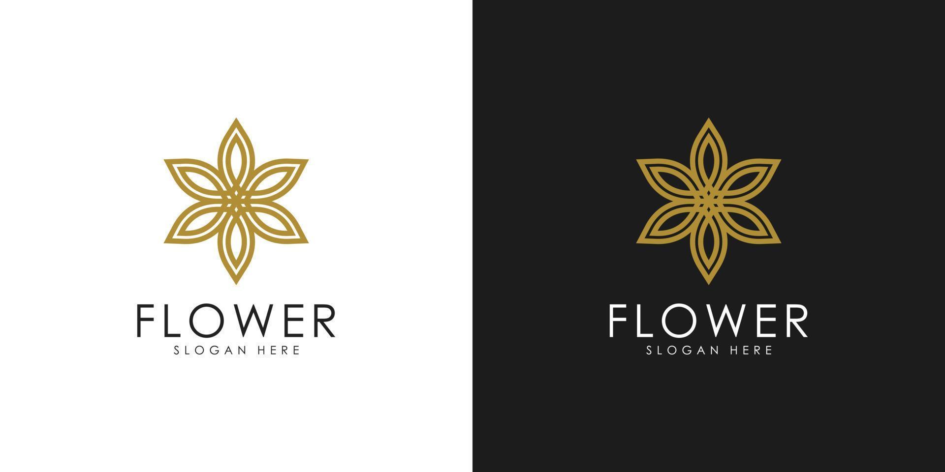 disegno vettoriale dell'icona del logo del fiore elegante astratto