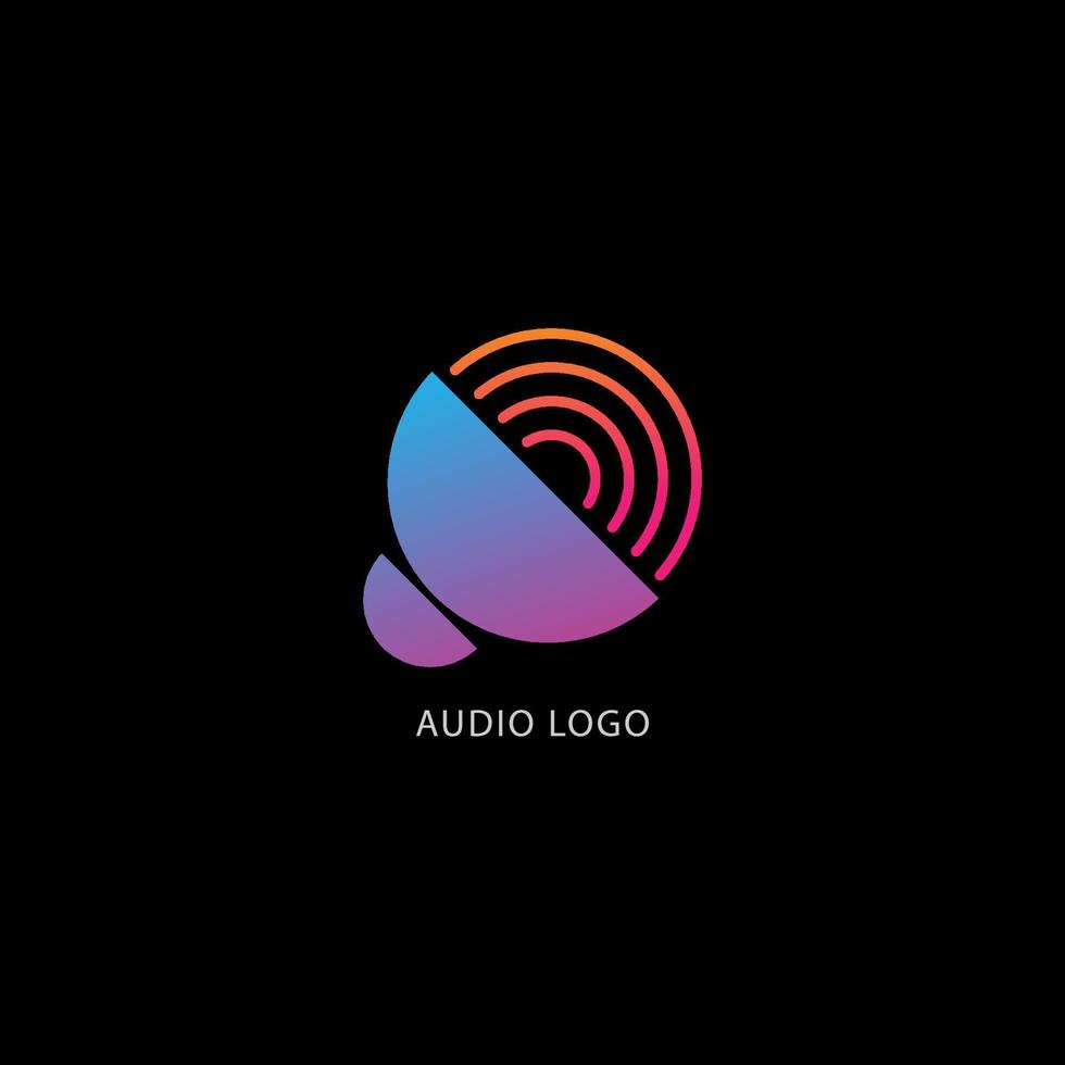 concetto di logo del suono dell'altoparlante, vettore di progettazione del segnale audio, modello di logo colorato