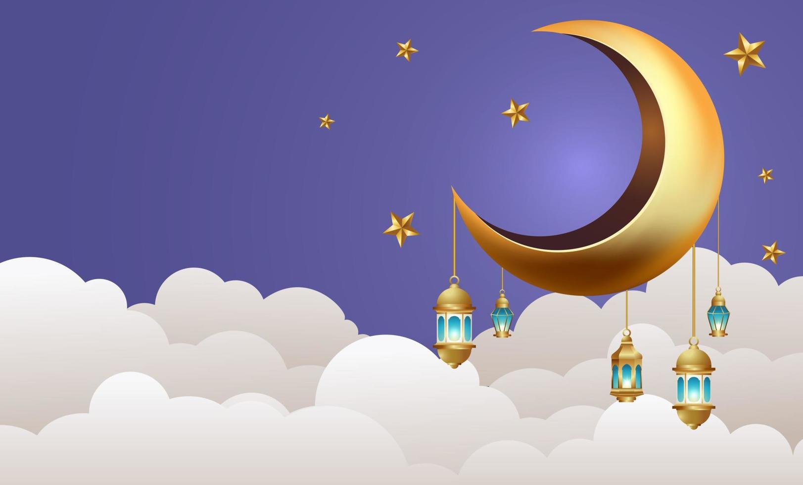 illustrazione di progettazione del fondo della bandiera di Ramadan Kareem vettore