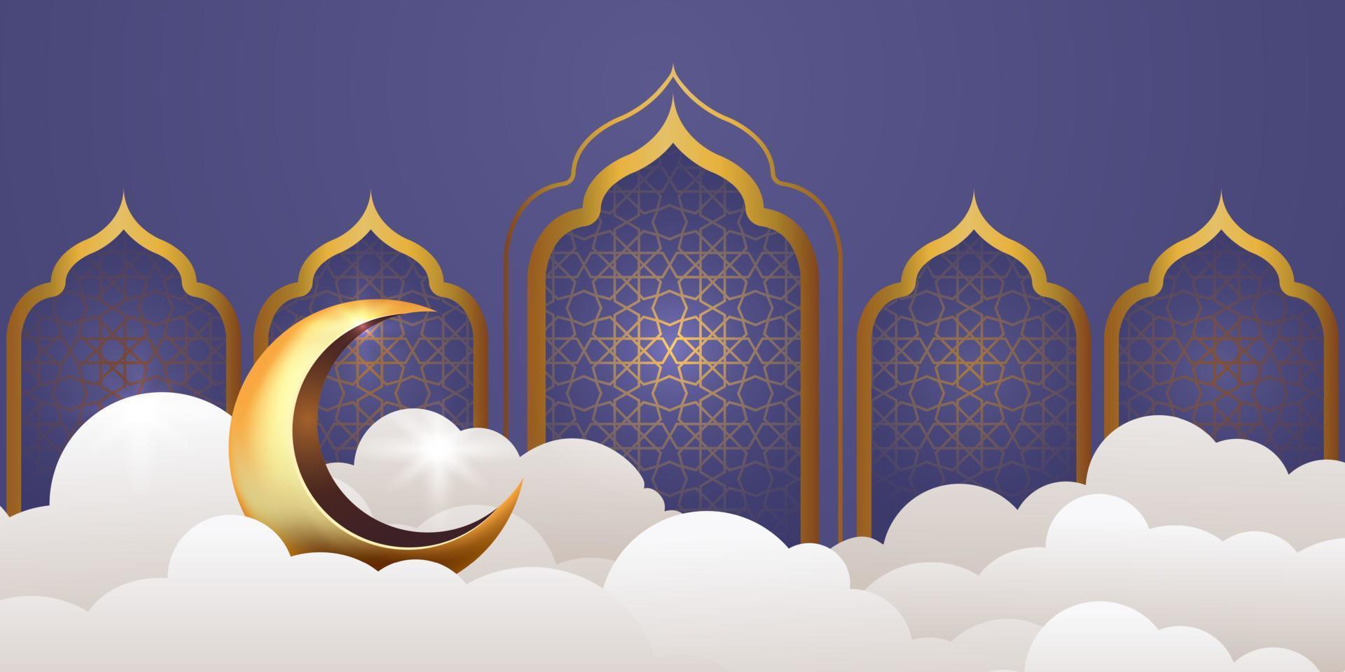 illustrazione di progettazione del fondo della bandiera di Ramadan Kareem vettore