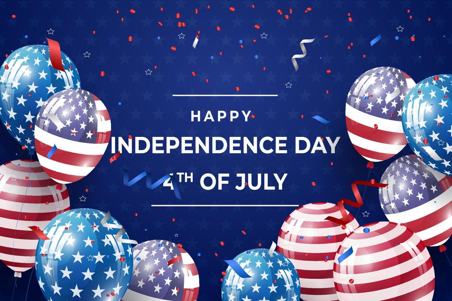 felice 4 luglio sullo sfondo del giorno dell'indipendenza americana vettore