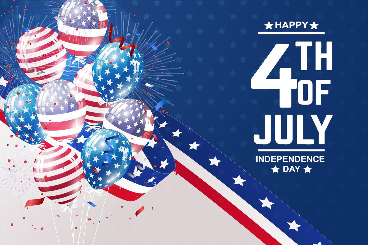felice 4 luglio sullo sfondo del giorno dell'indipendenza americana vettore