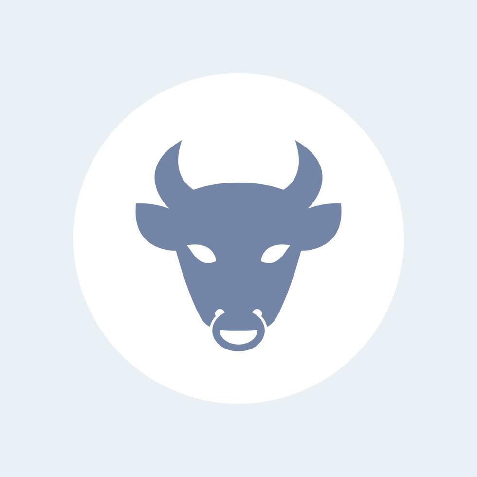 icona isolata testa di toro, illustrazione vettoriale