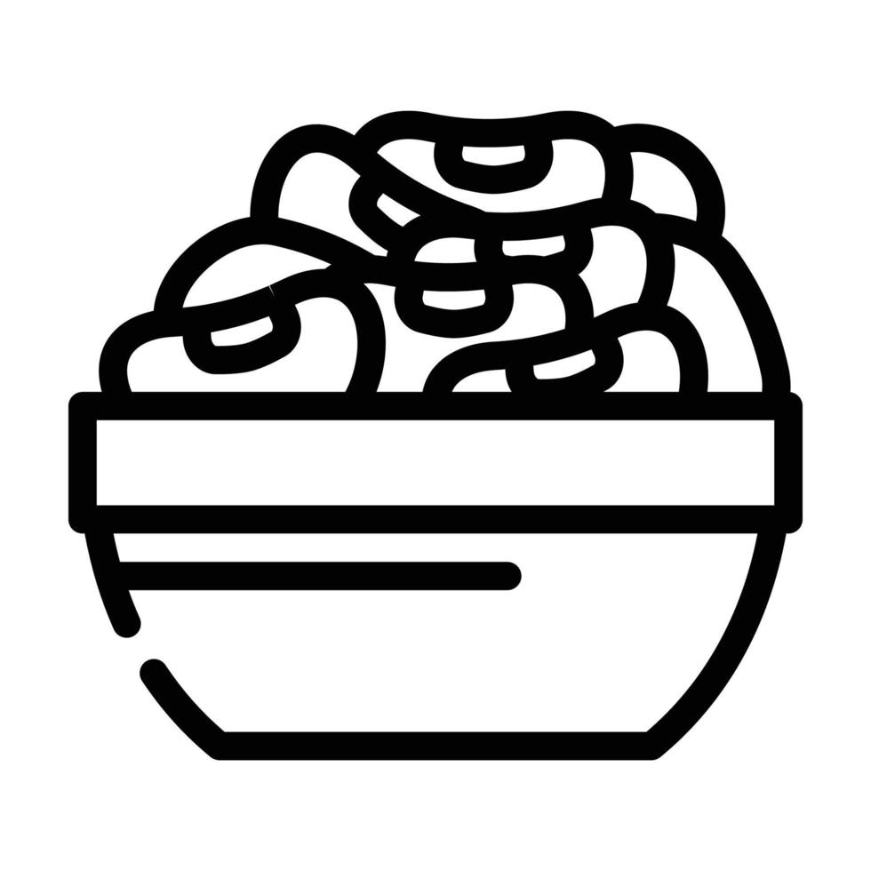 illustrazione vettoriale dell'icona della linea della ciotola dei fagioli