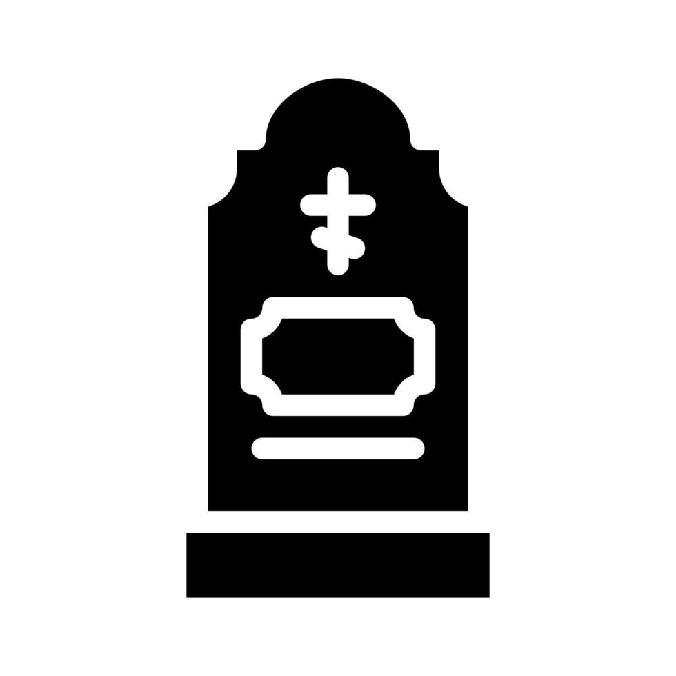 lapide tombale icona glifo illustrazione vettoriale nero