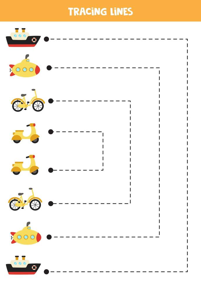 linee di tracciamento per bambini. significa traspirazione. Pratica di scrittura. vettore