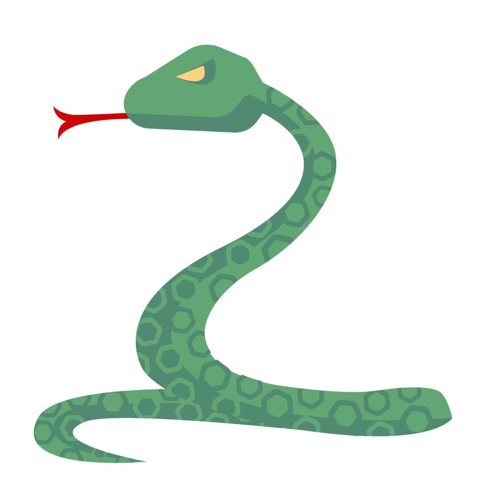 illustrazione dell'oggetto isolato vettore serpente veleno verde animale cartone animato