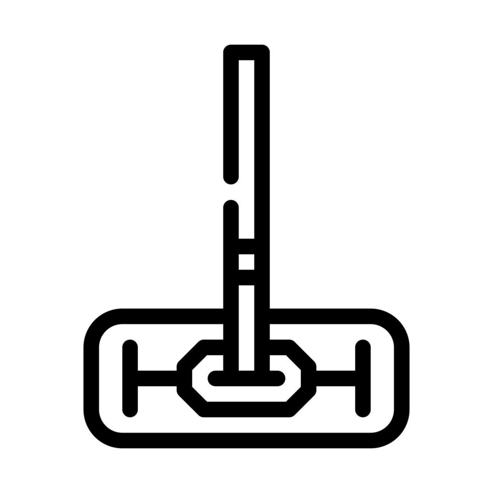 illustrazione vettoriale dell'icona della linea dello strumento mop piatta