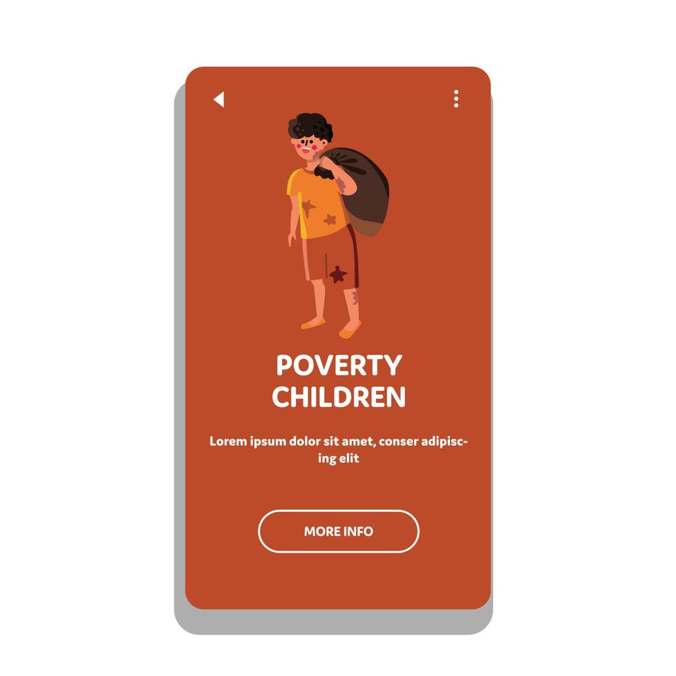 illustrazione vettoriale del problema sociale dei bambini della povertà dei senzatetto