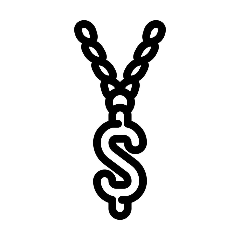 catena con illustrazione vettoriale dell'icona della linea del dollaro