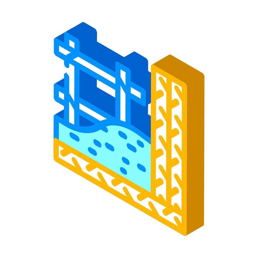 illustrazione vettoriale dell'icona isometrica del materiale da costruzione dell'armatura