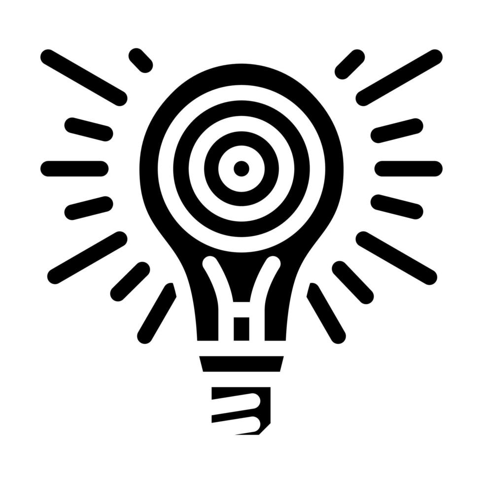 illustrazione vettoriale dell'icona del glifo della lampadina luminosa