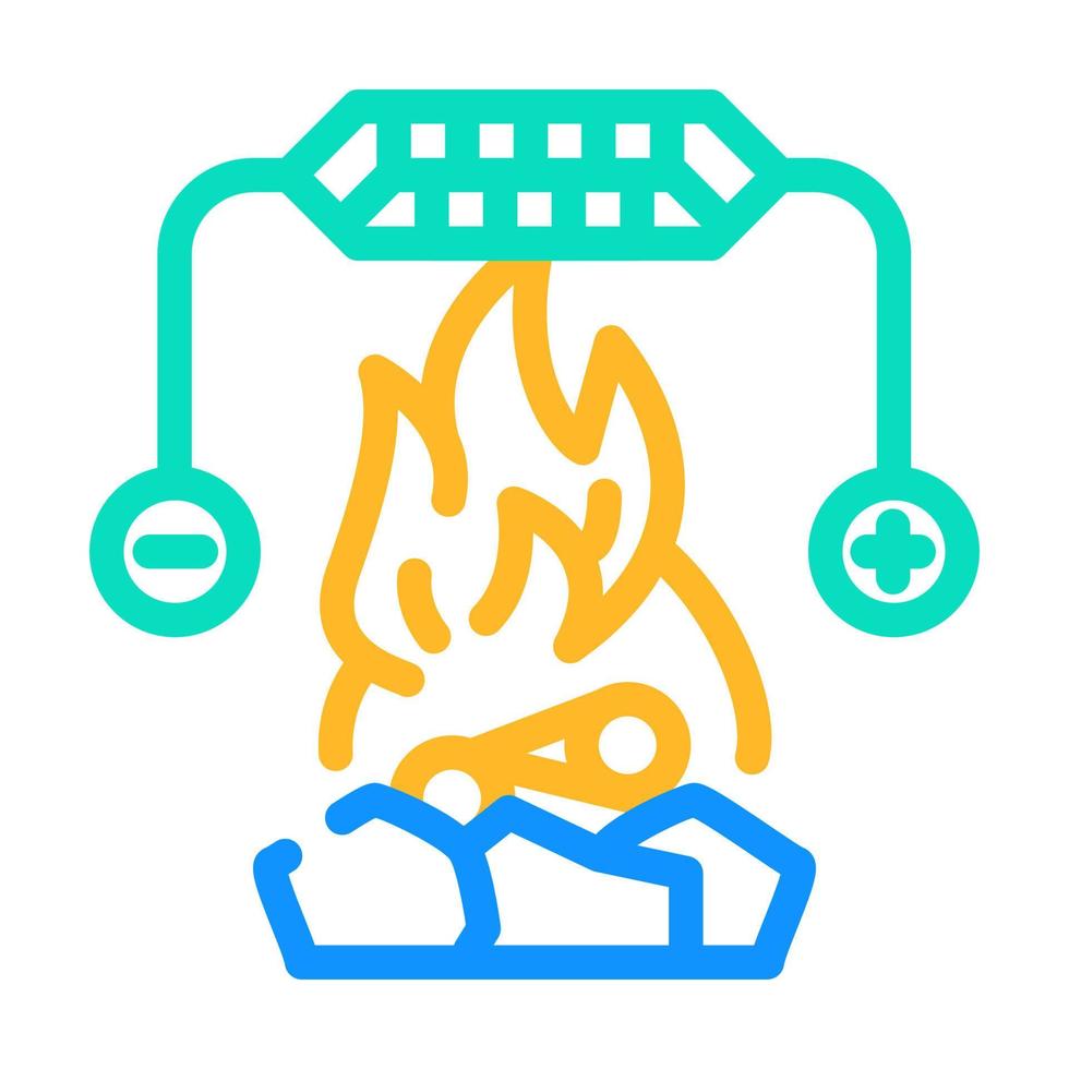 illustrazione vettoriale dell'icona del colore del generatore di calore o peltier combinato