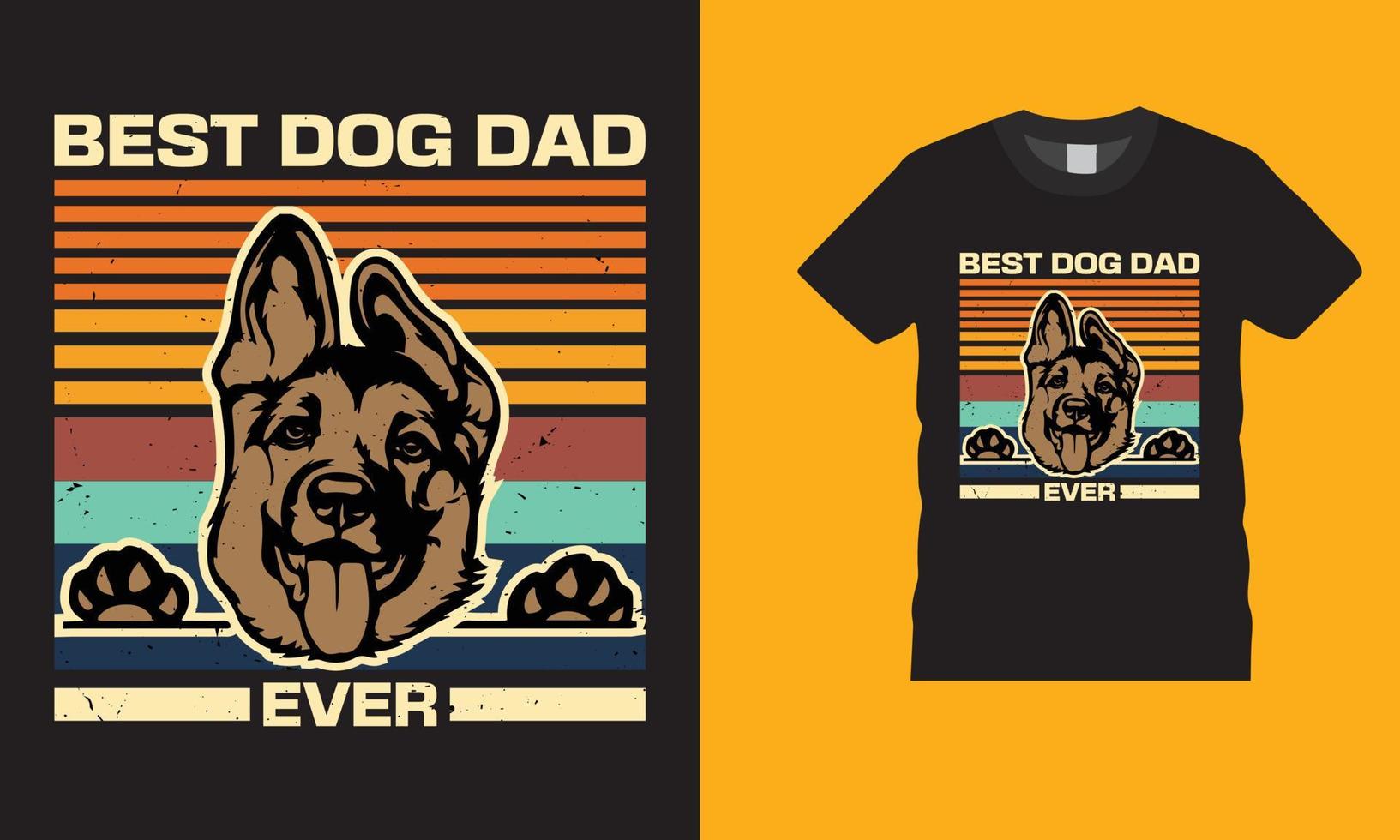 impressionante retrò miglior cane papà mai retrò vintage disegno vettoriale illustrazione stampa t-shirt festa del papà