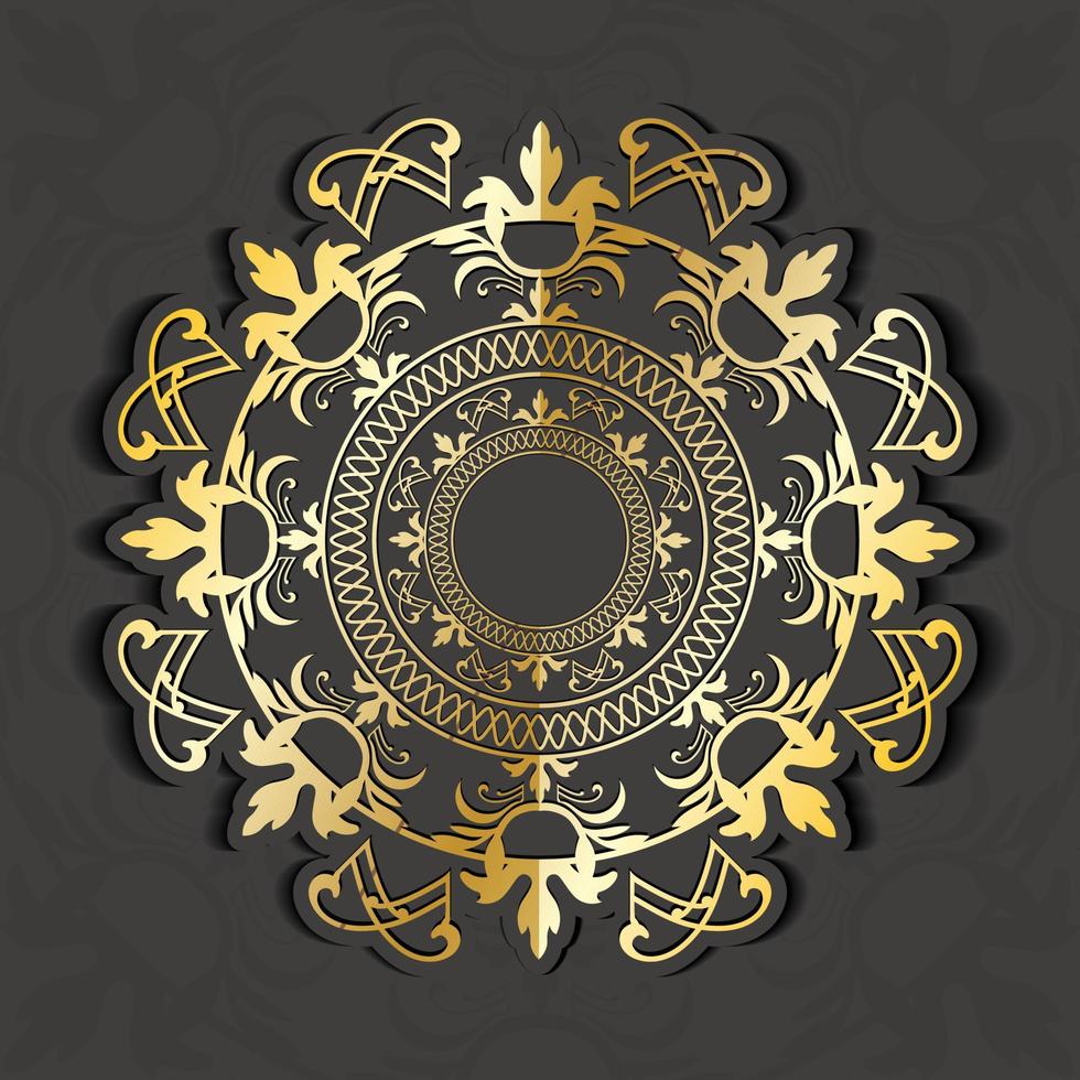 elemento d'oro ornamento reale di lusso circolare floreale vittoriano vettore