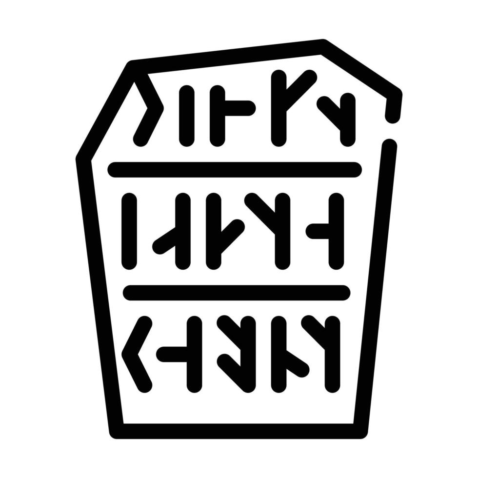 illustrazione nera del vettore dell'icona della linea di pietra runica