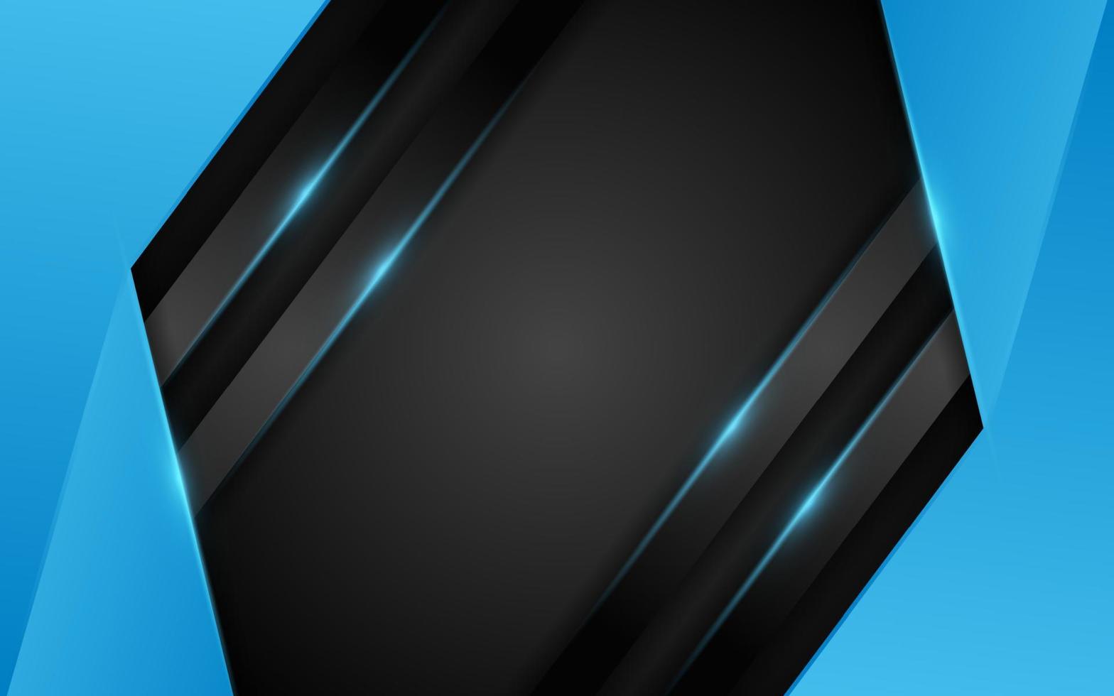 combinazione blu dinamica astratta con un design di sfondo nero. vettore
