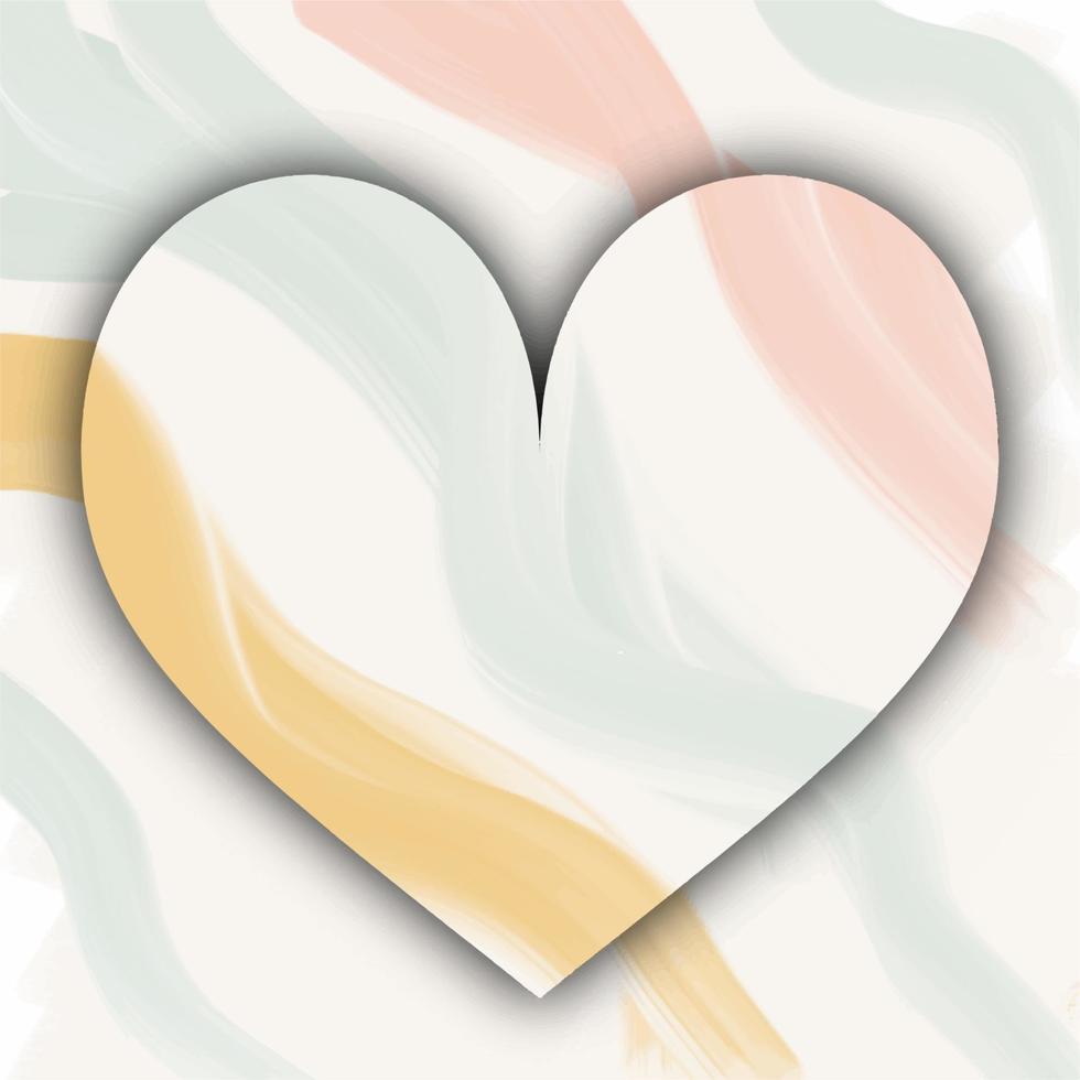 carta di sfondo d'amore. illustrazione 2d. cornice a forma di cuore. sentimenti e occasione di festa. vettore