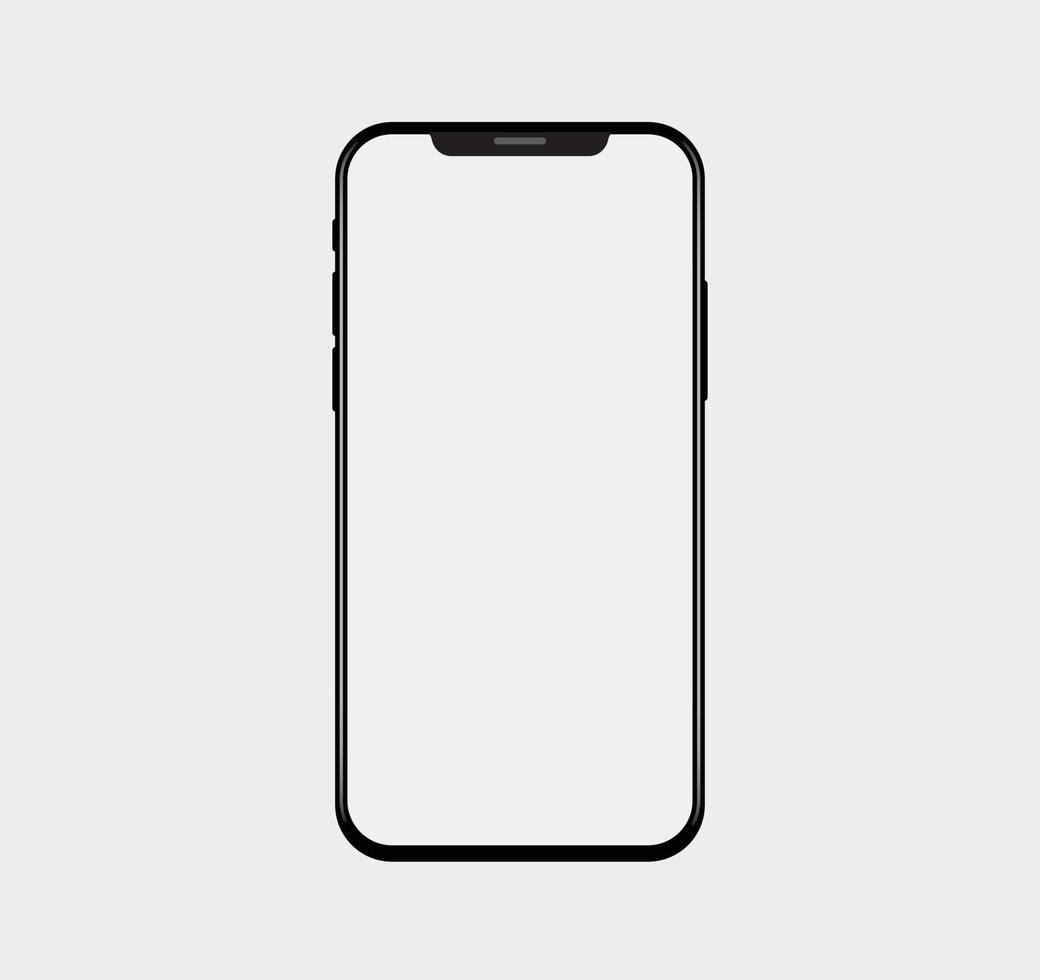 tacca realistica moderno smartphone cornici sottili con pulsanti branding mockup dettagliato isolato ufficio affari pubblicità mobile presentazione vetrina promozione tecnologia display modello dispositivo vettore