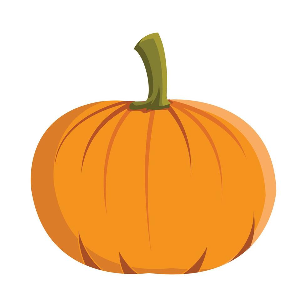 disegno della zucca matura di Halloween su una priorità bassa bianca. zucca con design a forma isolata. disegno vettoriale dell'elemento della festa della zucca di halloween. vettore di zucca per i prossimi eventi di Halloween.