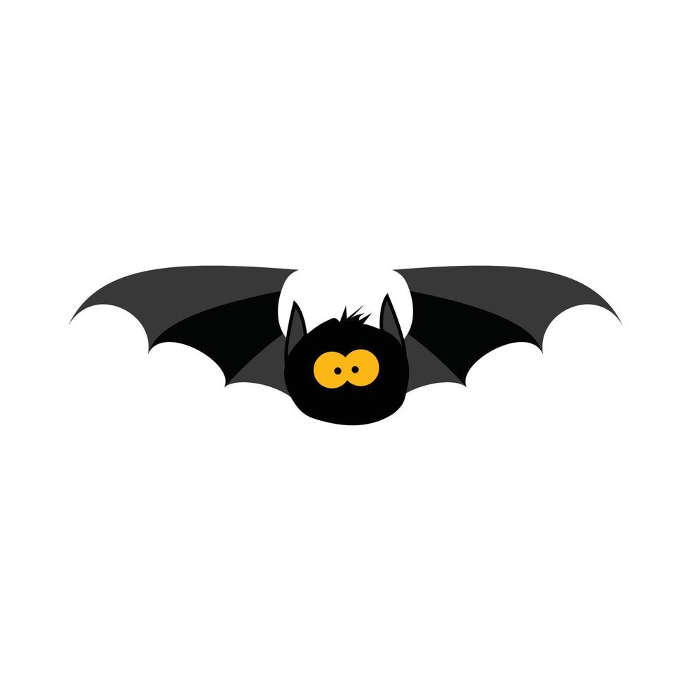 illustrazione vettoriale di design pipistrello spaventoso per halloween. design pipistrello nero con tonalità di colore giallo e legno. design di elementi di festa di halloween con un pipistrello spaventoso nero.