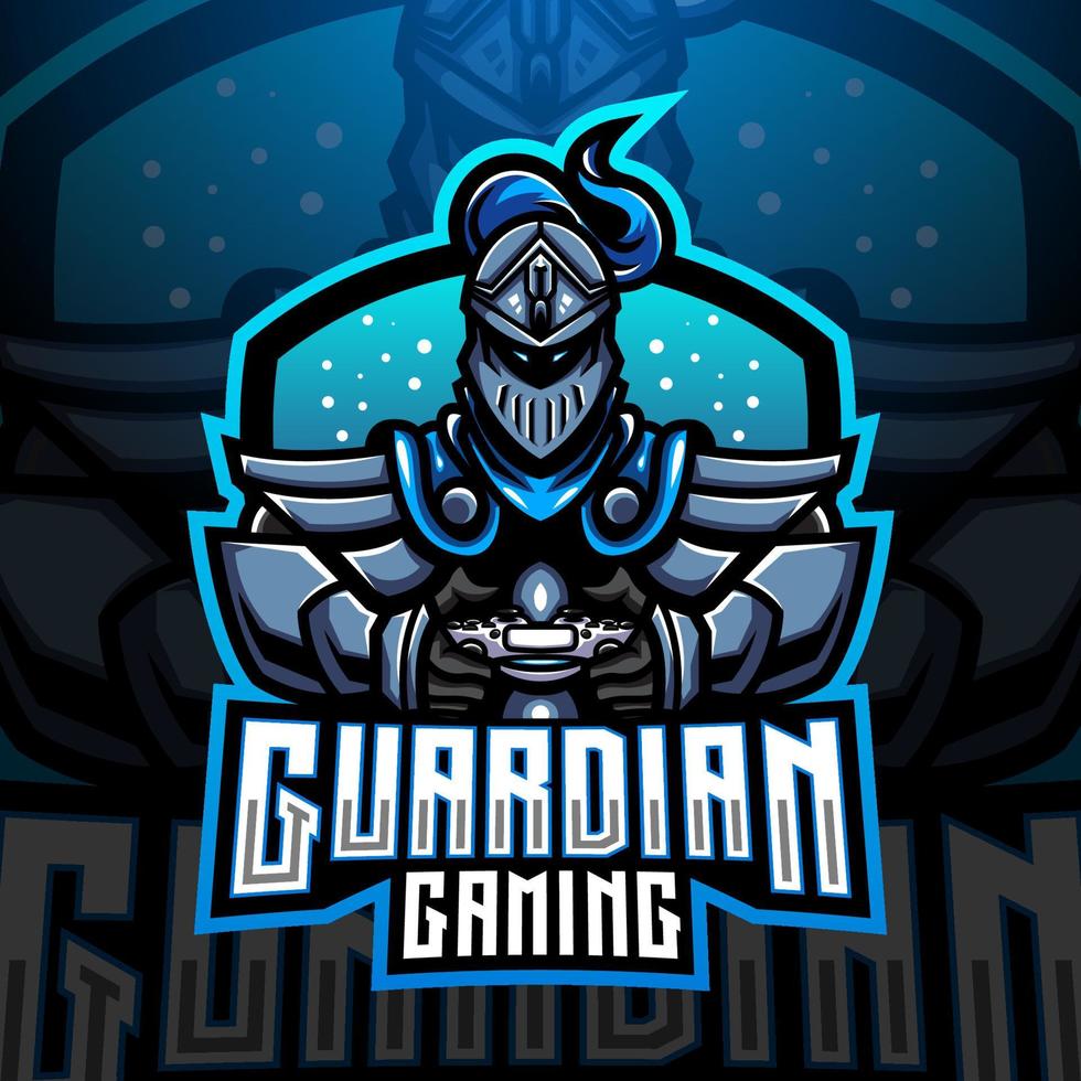 design del logo della mascotte degli sport di gioco del guardiano vettore