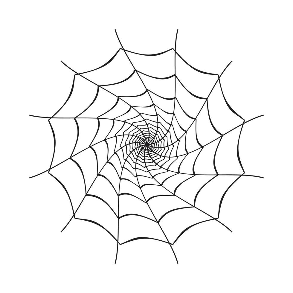 disegno vettoriale di ragnatele nere rotonde di halloween. disegno di illustrazione di halloween con la ragnatela nera. vecchio disegno spaventoso della ragnatela con il colore nero.