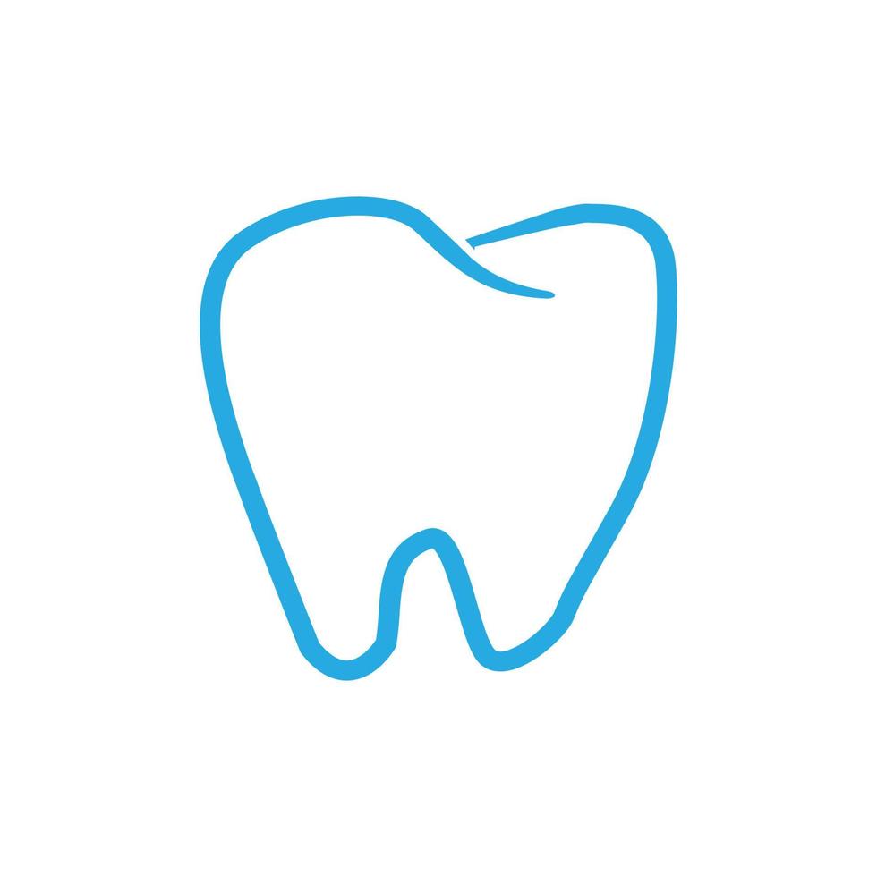 illustrazione vettoriale dell'icona dei denti di contorno semplice