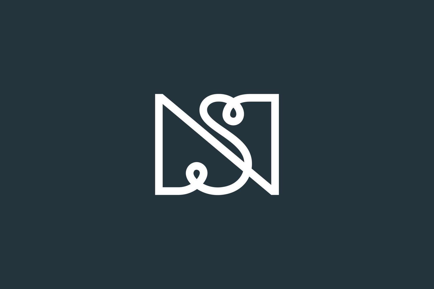 lettera iniziale ns logo o sn logo design template vettoriale