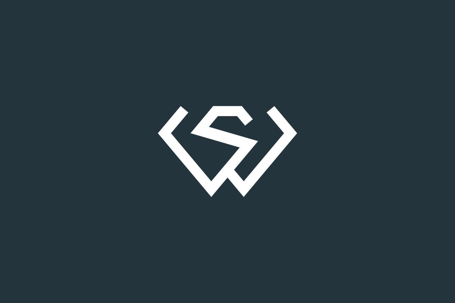 lettera iniziale ws o sw logo design template vettoriale