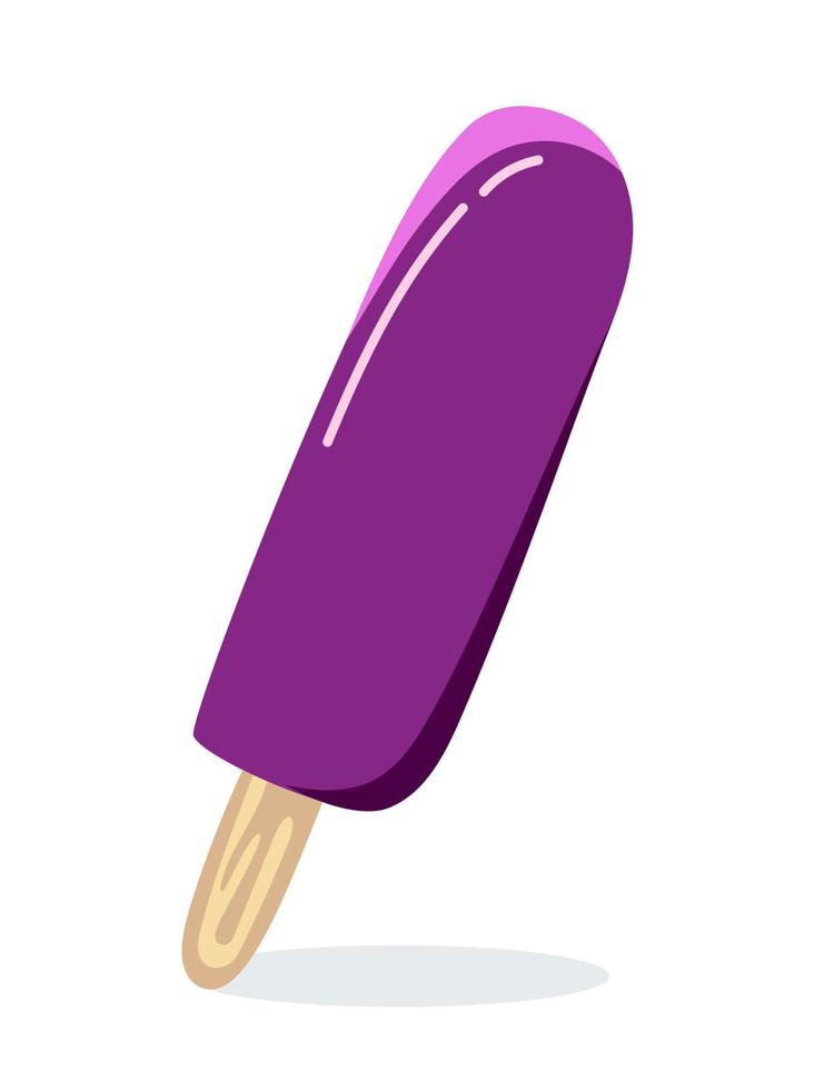 gelato viola su un bastoncino vettore