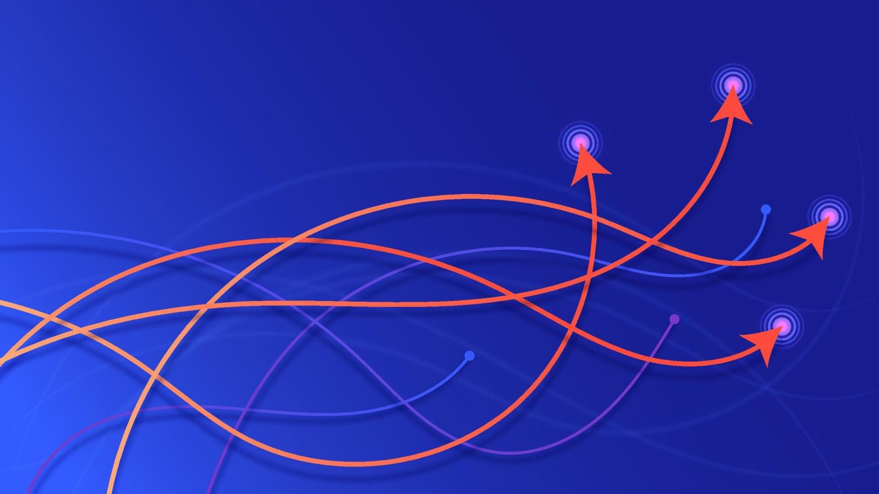 concetto di tecnologia delle linee d'onda lisce di movimento della freccia su sfondo blu vettore