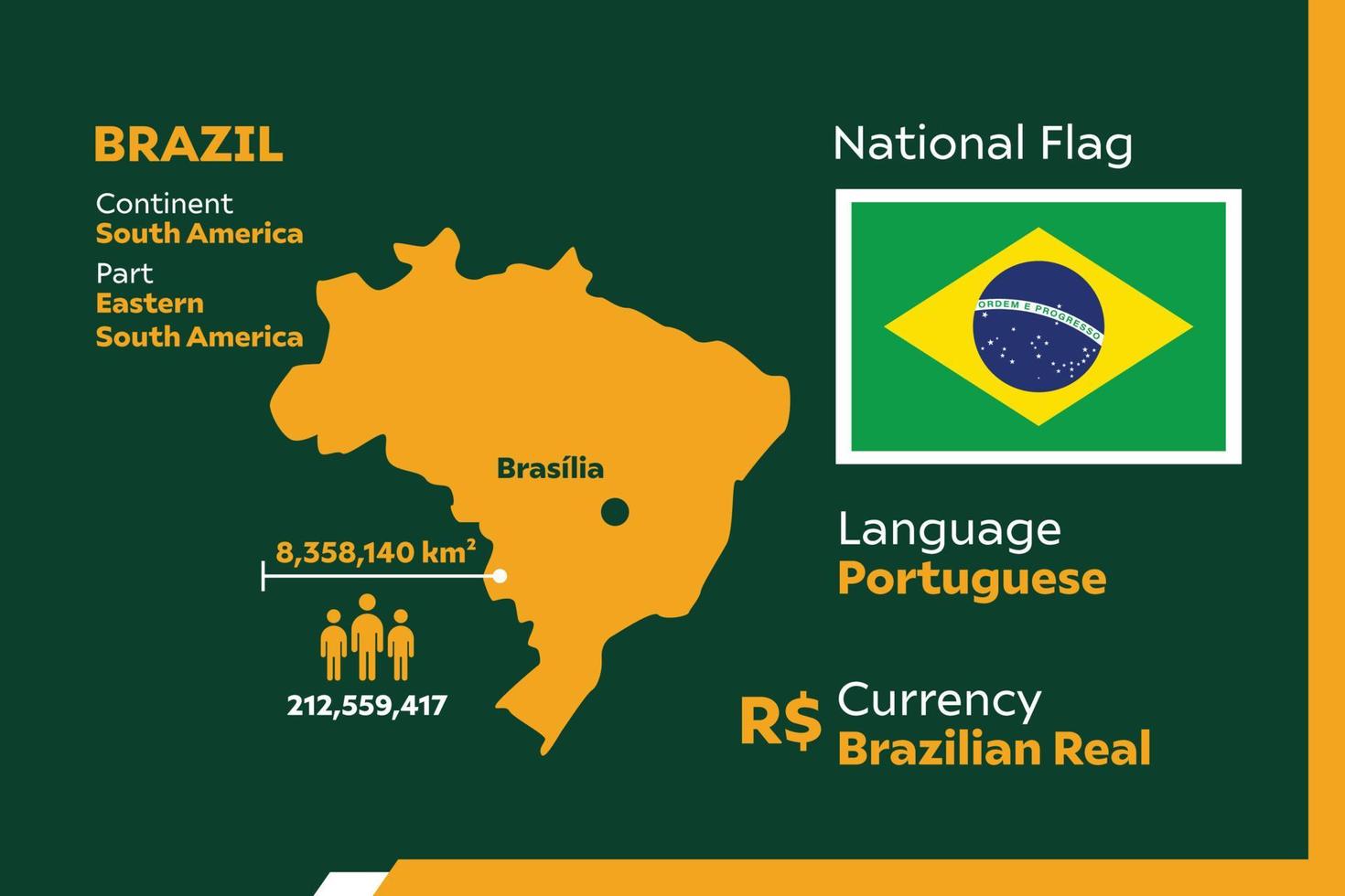 mappa infografica del brasile vettore