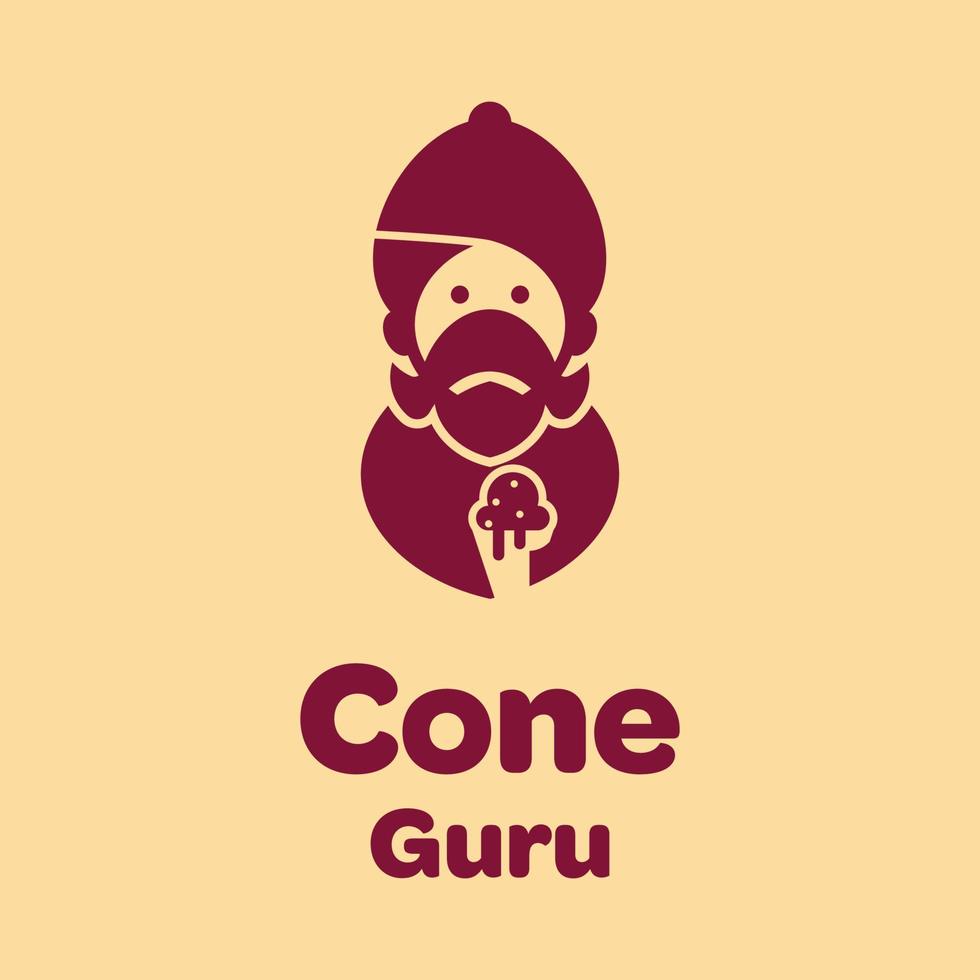 logo del guru del cono vettore