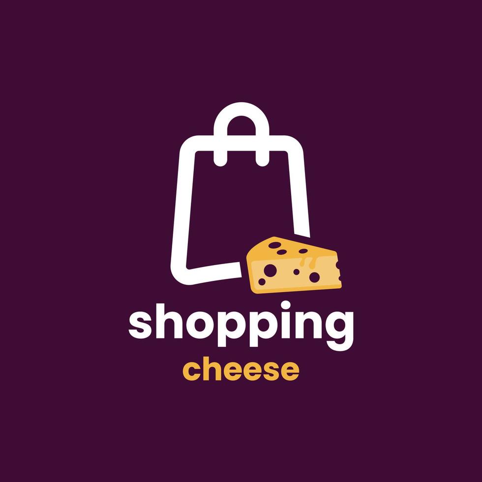 logo del formaggio dello shopping vettore