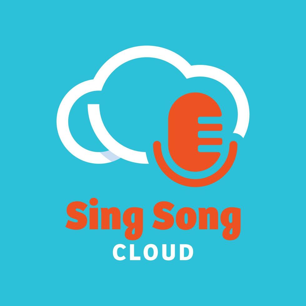 cantare il logo della nuvola di canzoni. vettore