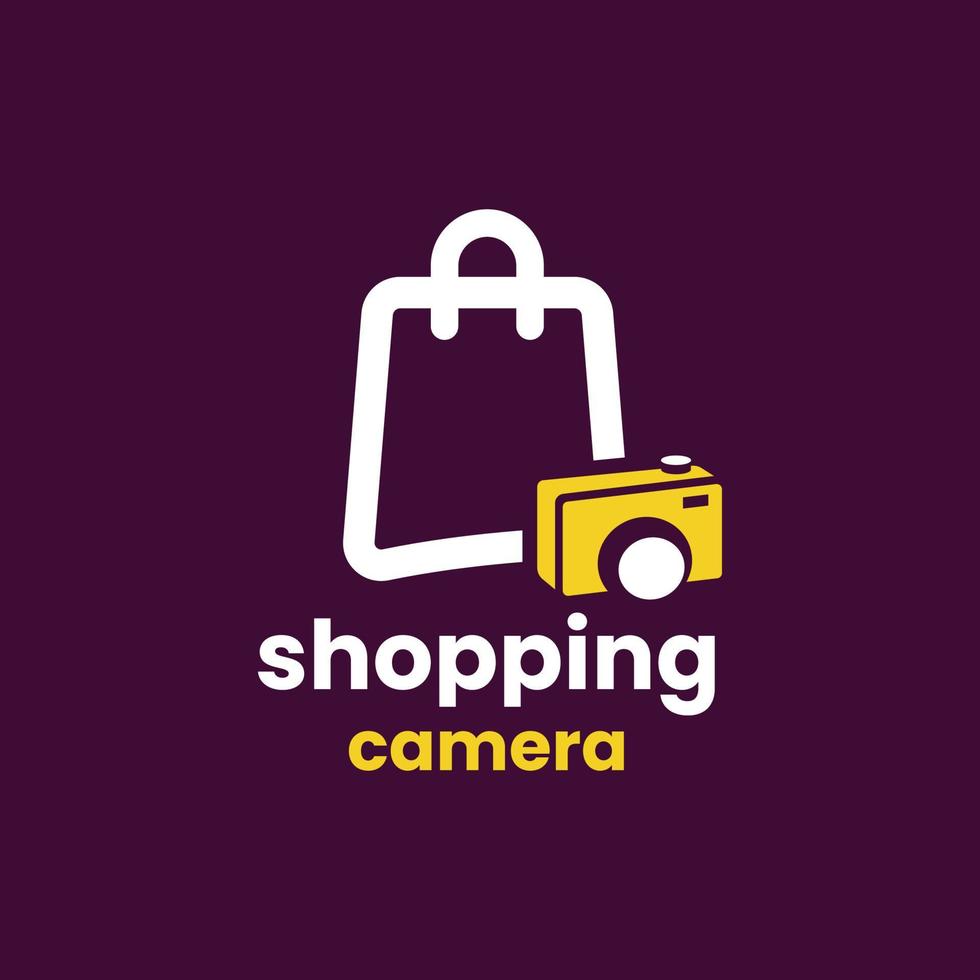 logo della fotocamera dello shopping vettore