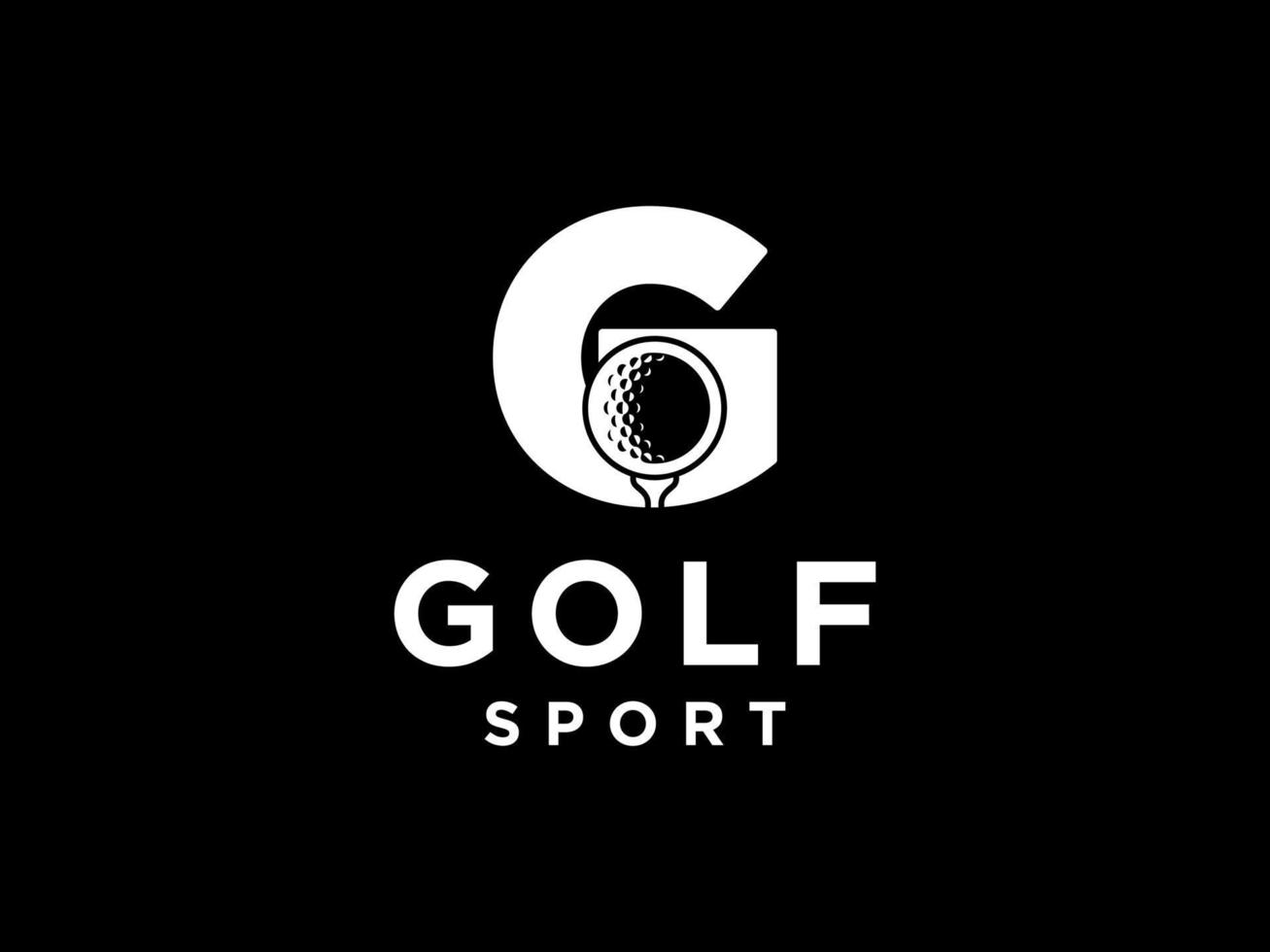 logo sportivo da golf. lettera g per modello vettoriale di golf logo design.