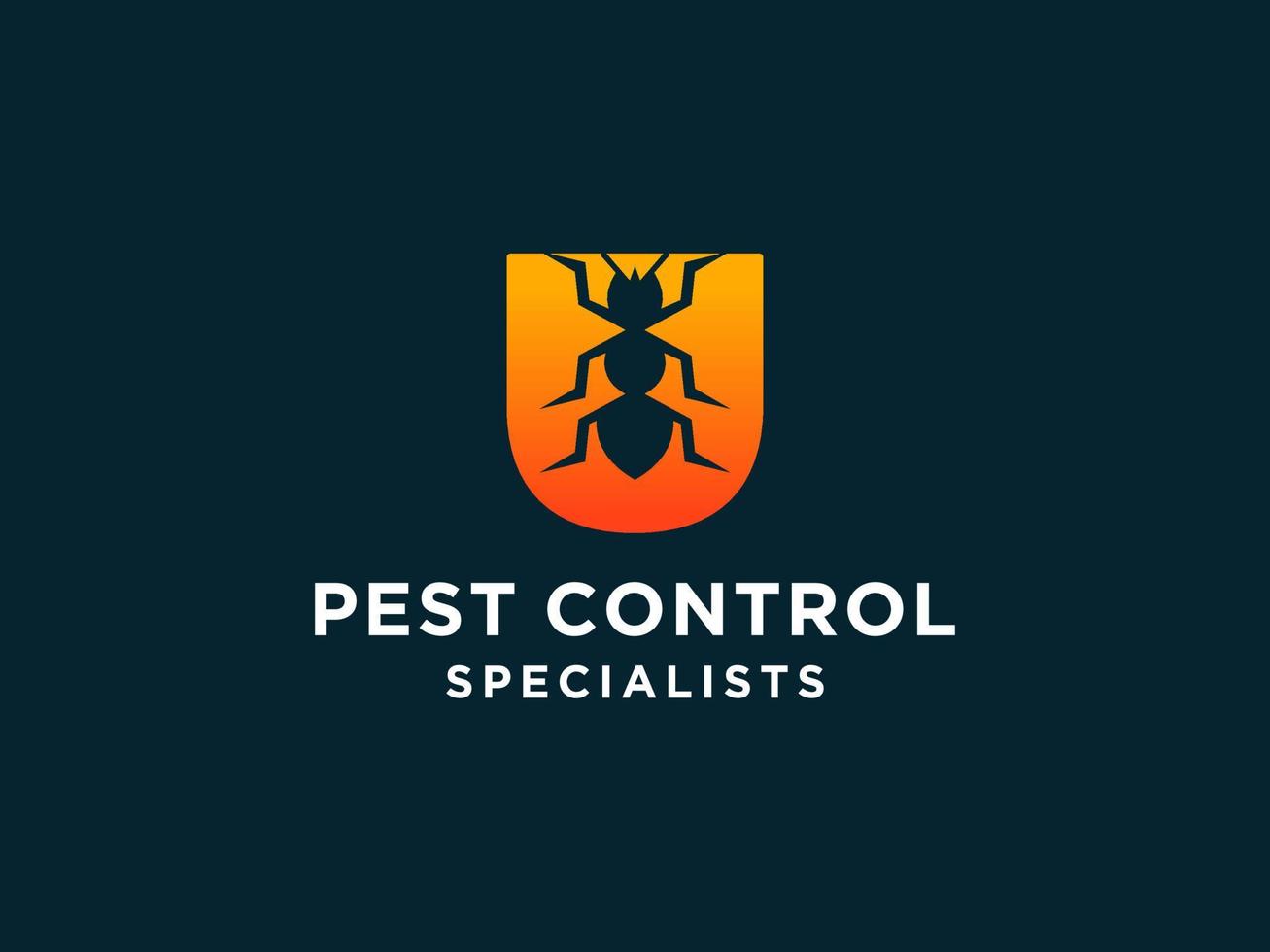 lettera iniziale u disegno del logo di controllo dei parassiti con combinazione di forme di silhouette di insetti. vettore