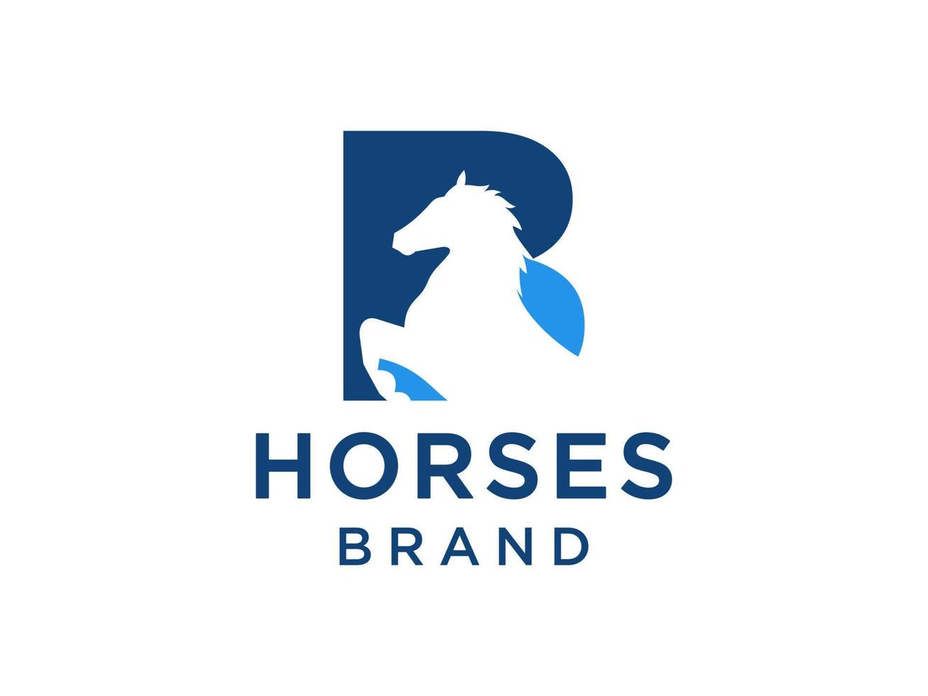 il design del logo con la lettera iniziale b è abbinato a un simbolo di testa di cavallo moderno e professionale vettore
