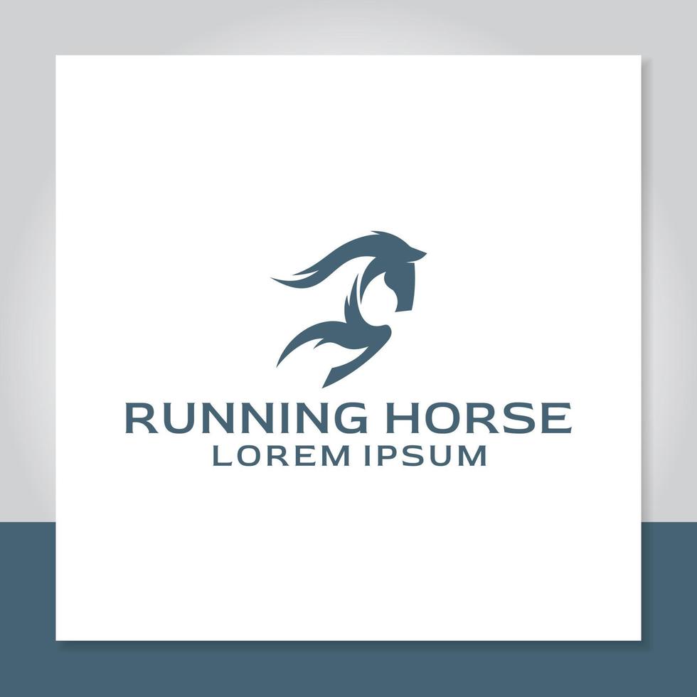 vettore di progettazione di logo di corsa di cavalli, velocità, salto, corsa.