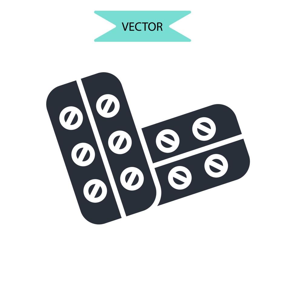 farmaci icone simbolo elementi vettoriali per il web infografica