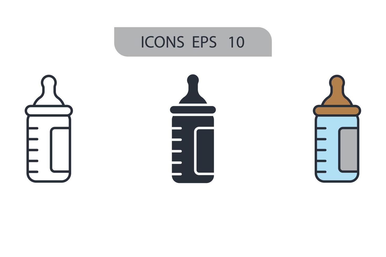 bottiglia ciuccio icone simbolo elementi vettoriali per infografica web