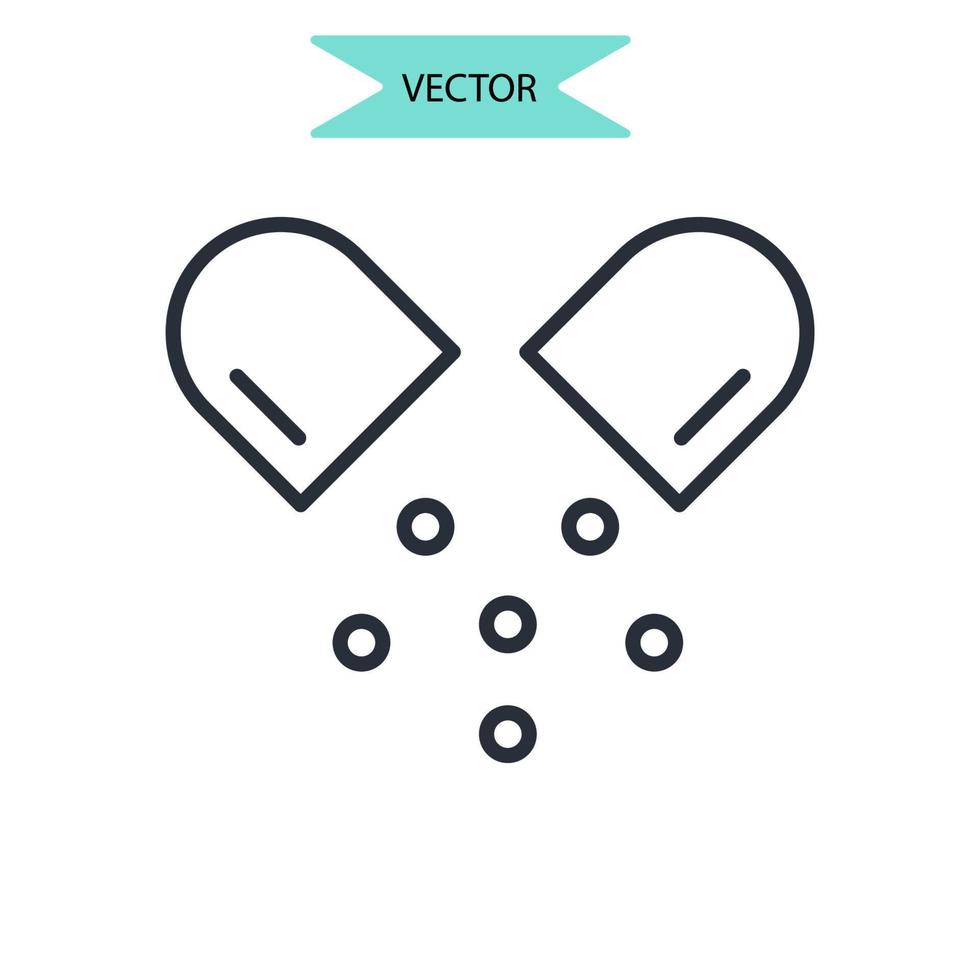 vitamina icone simbolo elementi vettoriali per il web infografica