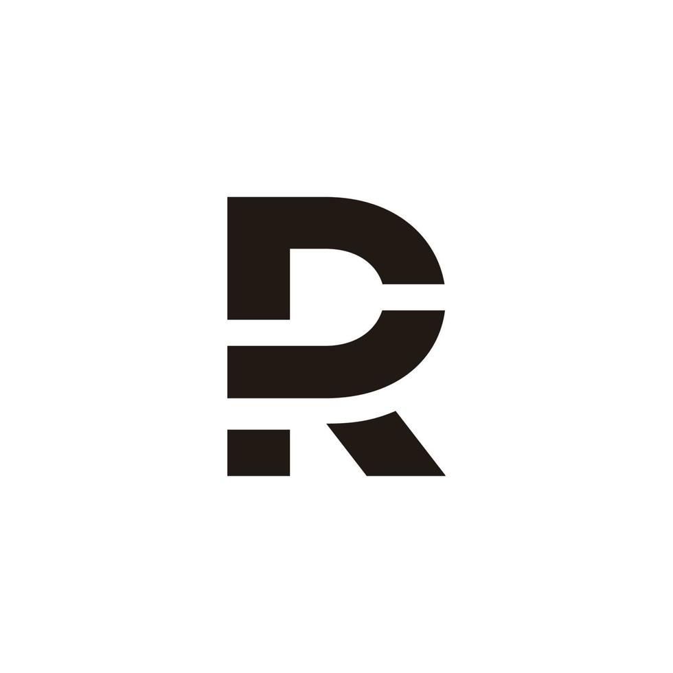 lettera astratta dr semplice geometrico collegato piatto logo del marchio vettore