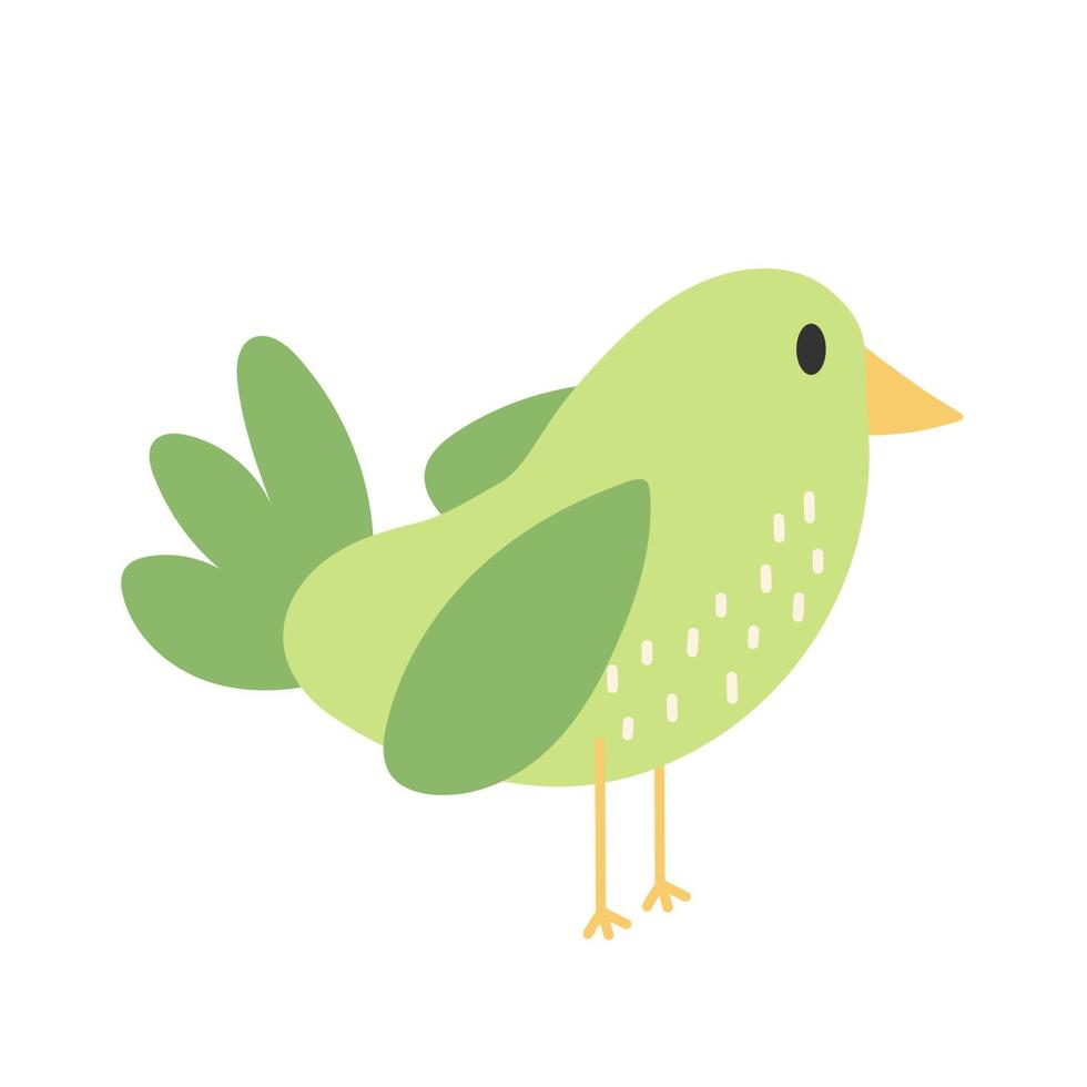 simpatico uccello animale - vettore del fumetto in stile semplice disegnato a mano su bianco